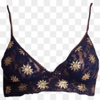 Black Lace Bra With Suns - Golden Sun Bralette, HD Png Download