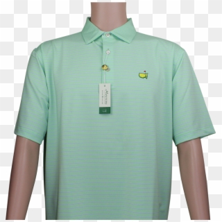 Masters Spring Green & Blue Striped Peter Millar Performance - Polo Shirt, HD Png Download