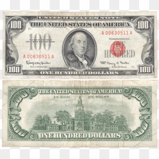 Dollar Transparent $100 - 1960s 100 Dollar Bill, HD Png Download