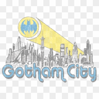 Skyline Transparent Gotham - Youth: Batman-gotham City Distressed, HD Png Download