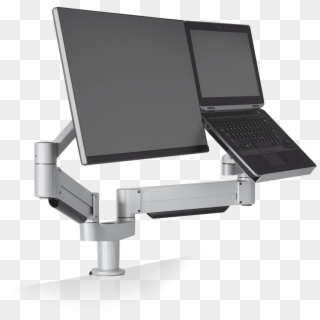 Home / Products / Monitor Mounts / 7050 Height-adjustable - Dual Monitor And Laptop Mount, HD Png Download