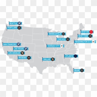 15 Cities That Love Their Luxury Cars - Map, HD Png Download