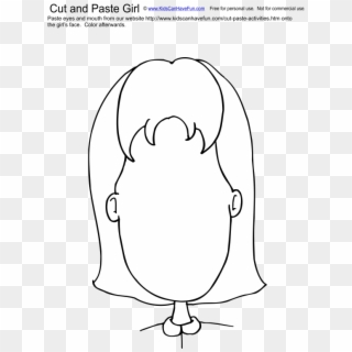 Cut And Paste Girl Face Activity - Cartoon, HD Png Download