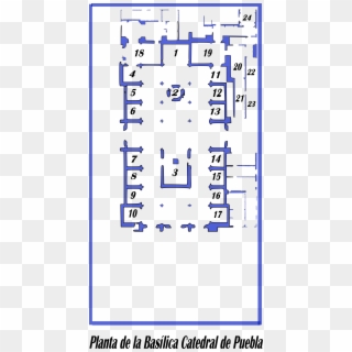 Planta De La Catedral De Puebla - Catedral Basilica De Puebla Planta, HD Png Download