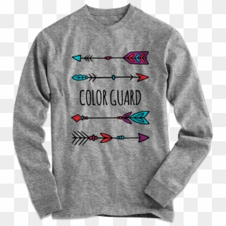 Color Guard Arrows Grey Long Sleeve T-shirt - Vomiting Reindeer Christmas Sweater, HD Png Download