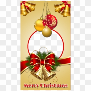 Pretty Christmas Frame With Bells - Cartas De Boas Festas Natal, HD Png Download