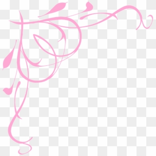 Heart Scroll Clip Art At Clker - Pink Corner Border Png, Transparent Png
