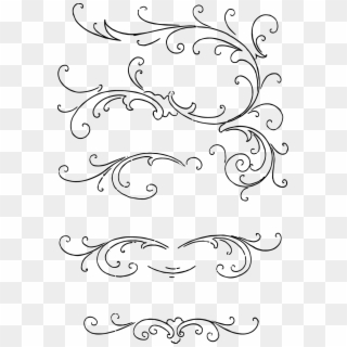 Scroll Border Clipart - Calligraphy Ornaments, HD Png Download
