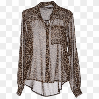 Chilli Peppers Animal Print Sheer See Through Shirt - See Through Leopard Print Blouse, HD Png Download