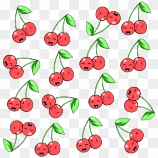 Kawaii Food Pattern - Kawaii Transparent Cherry, HD Png Download