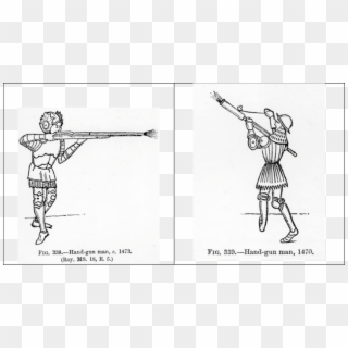 Hand Gun Men 1470s - Cartoon, HD Png Download