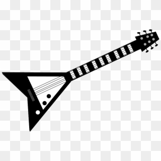 Rock Guitar Png Pic - Electric Guitar Clipart Black And White, Transparent Png
