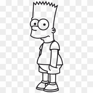 374 X 1024 4 - Bart Simpson Black And White, HD Png Download