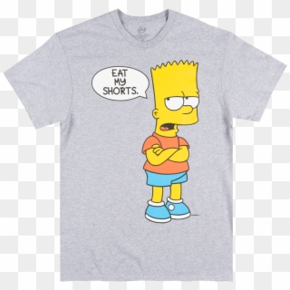 The Simpsons Bart Simpson Eat My Shorts T-shirt Grey - Bart Simpson Eat My Shorts Shirt, HD Png Download