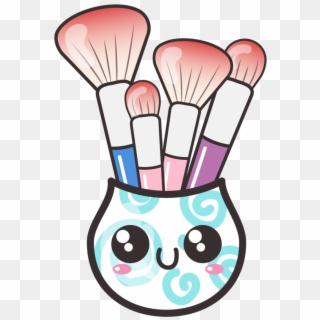 Makeup Brushes In A Cup By Barovlud - Make Up Brush Cartoon, HD Png Download