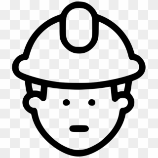 Construction Worker Site Helmet Safety Svg Png - Construction Worker Helmet Drawing, Transparent Png