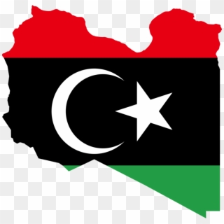 Flag Of Libya Italian Libya Map - Flag Map Of Libya, HD Png Download