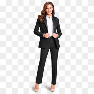 Woman Tuxedo In Black - Woman In Suit Png, Transparent Png