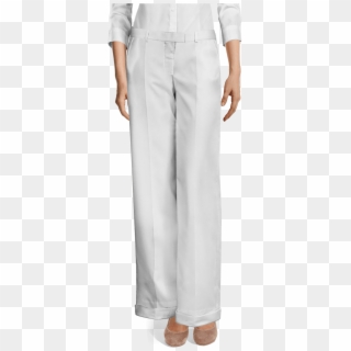 White Linen Wide Leg Pants With Cuffs - Brown Tweed Pants, HD Png Download