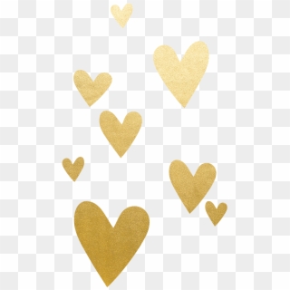 Floating Hearts Png - Gold Hearts Png, Transparent Png