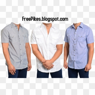 Three T Shirt Dress Free Png For Men's - Short Sleeve Men's Button Down Shirts, Transparent Png