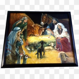 Kumjha, Painting, Jesus Birth Nativity Scene, Original - Painting, HD Png Download