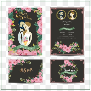 Groom Vector Wedding Card Design Bride - Picture Frame, HD Png Download