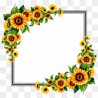 Free Png Floral Frame - Sunflower, Transparent Png
