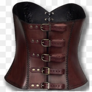 Leather Corset Antique Brown Full Breast - Leather, HD Png Download