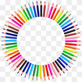 Clipart Colorful Pencils Frame 4 Happy Pencil Clip - Colorful Pencil Image Png, Transparent Png
