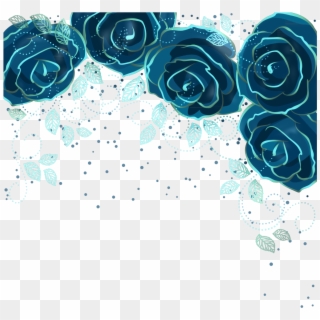 #ftestickers #flowers #sparkle #border #blue - Flowers Blue Free Png, Transparent Png