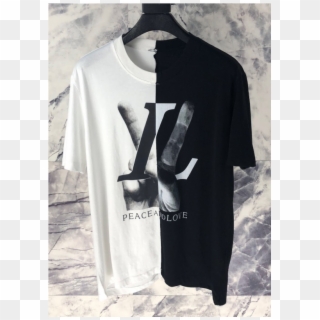 Lv Yin And Yang Fingers Tee - Lv Peace And Love T Shirt, HD Png Download