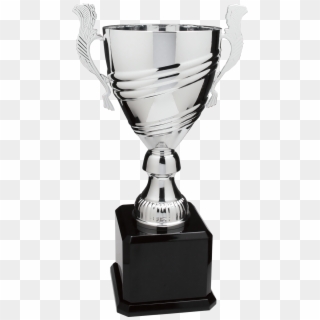Silver Metal Cup Trophy On A Black Royal Piano Finish - Cup, HD Png Download