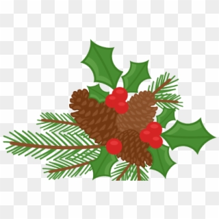 Berries Clipart Pinecone - Holly With Berries Clipart, HD Png Download