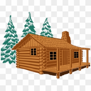 Lodge Clipart Wooden Hut - Log Cabin Drawing, HD Png Download