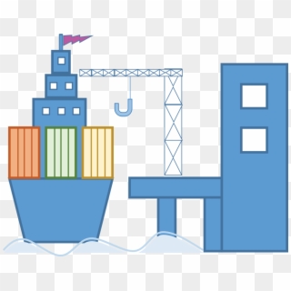 Port Cargo Ship - Shipping Dock Clip Art, HD Png Download