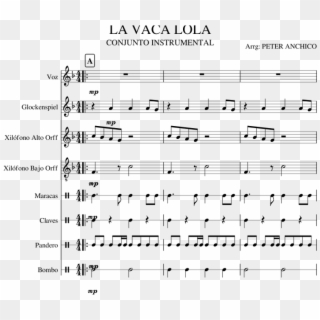La Vaca Lola - Sheet Music, HD Png Download