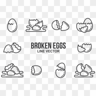 Broken Egg Icons Vector - Line Art, HD Png Download