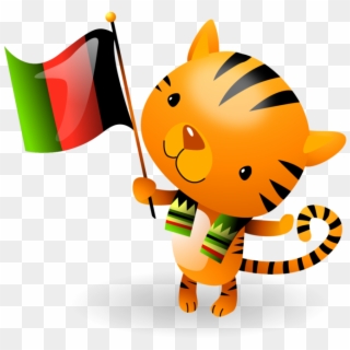 Kwanzaa Flag Waving Tiger Cub - Kwanzaa Flag, HD Png Download