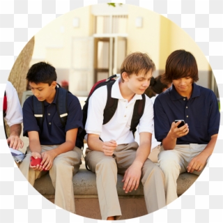 Schools At The Tooth Fairy On Wheels - High School Students On Phones, HD Png Download