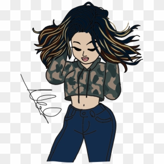 Hot Girl Cute Croptops Music Drawing Illustration Freet - Drawing Of A Girl In A Crop Top, HD Png Download