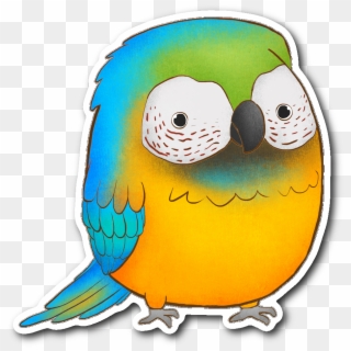 Blue Macaw Sticker - Budgie, HD Png Download
