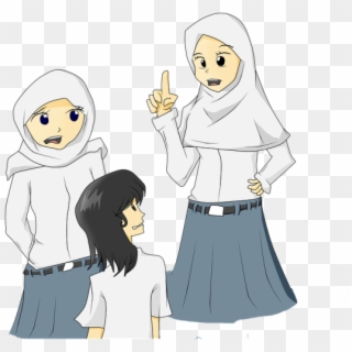 Campaigners Raise Concern Over Hijab In Primary Schools - Cartoon School Girl Students Png, Transparent Png