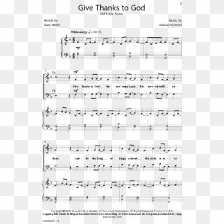 Click To Expand Give Thanks To God Thumbnail - Jacob's Bakery Sheet Music, HD Png Download