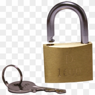Brass Dolphin Style Padlock D 1600 With 35mm Key - Key, HD Png Download