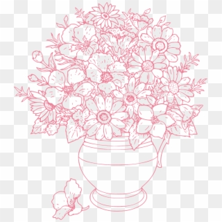 Bouquet Of Flowers Outline, HD Png Download