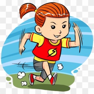 Cartoon Clip Art Girl Transprent Png Free - Girl Running Fast Clipart, Transparent Png