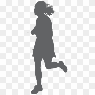 Girl Running Girl Runningbw Girl Running Sil - Silhouette, HD Png Download