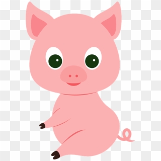 Pig Pink Animals Piglet Cute Cartoon - Gris Tecknad, HD Png Download