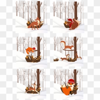Winter Elements Small Animals Animal Squirrels Png - Chair, Transparent Png